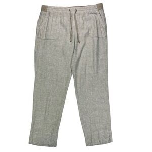 SOHO New York & Company‎ Street Straight Leg Pants Gray Linen Blend Flowy Beach